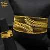 Aniid Dubai Fashion 24k Gold Ploked Bangles con anello Nigerian Wedding Bridal Luxury Charm Braccialetti Arabo Gioielli Regali 220726 220726