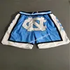 2021 New North Carolina Tar Heels Basketball Shorts Just Mens Don Michigan Wolverines Black Mamba Lower Merion High School Pocket Trikots