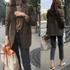 Office Lady Women Blazers and Jackets Fashion Plaid Blazer Koreaanse jas winterkleding ingekeepte enkele borsten bovenkleding 220819