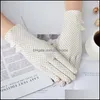 Cinco dedos Guantes Mittens Sombreros Bufandas Accesorios de moda 2021 Protección solar Mujeres Verano Montando Algodón Elástico Conducción delgada Fl-Finge