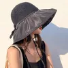 Cappelli a tesa larga Mesh Knit Women Sun Protezione solare anti-UV Cappellini da spiaggia Pieghevole Outdoor Travel Summer Big Bucket Hat AccessoriWide Wend22