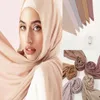 Heavy Chiffon Hijabs Scarf Shawls Women Muslim Headscarf Wraps Islamic Headband Bandana High Quality Stitching Foulard