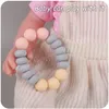 Baby Tanders Toys Creative Solid Color Silicone Flat Bead Teether Armband Spädbarn Fingrar Tränar Tandring Toys1162097