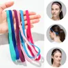 Candy Color Yoga Hair Bands Girls Women Men Sport Anti-Slip Elastic Polyester Rubber Football Running Sports pannband 12 färger