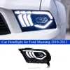 Car Daymoring Head Light for Ford Mustang Meadlight Assembly 2010-2012 LED DRL Dynamic Turn Signal Dual Beam Lamp