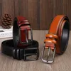 Belts Men's Belt Black Pin Buckle Retro Casual Faux Leather Designer Cowboy All-match Men LengthBelts