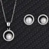 S925 Srebrne kolczyki Naszyjnik Dwuczęściowy zestaw Fresh Water Pearl Prosty gorąca sprzedaż osobowość Jewelr