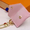 Designer Letter Wallet Keychain Keyring Fashion Mens Womens Purse Pendant Car Chain Charm Flower Mini Bag Trinket Gift Accessories289p