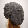 Élégant fleur 2020 nouveau automne hiver 100 laine de haute qualité tricoté femme chapeaux femmes béret casquettes J220722