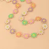 Elegant Flower Daisy Clavicle Necklace Chockers for Women Statement Bridal Wedding Party Jewelry Korean Choker Bead Pendant Födelsedagspresent