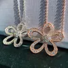 Designer Fashion Quadrifoglio Collana di girasoli Orecchini in argento sterling con diamanti Collana di marca e orecchini con confezione regalo Z11014