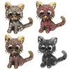 Crystal Cat Brouch Pins Premium Ювелирные Изделия Rinhstone Мультфильм Котенок Эмаль Корсаж Рождественский Свадебный подарок для Женщин Девушки