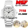 MSF 7118-1A-010 CAL.324SC MS324 Ultra Thin Automatic Ladies Watch 35.2mm Silver Texture Dial Stainless Steelブレスレット最新のスーパーバージョンEternity Womens Watches 018