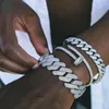 Bracelets de charme Hip Hop Miami Cuban Chaîne Cubaine de 19 mm de large Bracelet avec CZ Heavy For Women Men Wholesale Punk Beach Style Jewelry GiftCharm