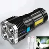 LED Flashlights Ultra Torch Rechargeable Outdoor Long-range Portable Lamp 4 Switch Mode Lantern for Fishing Hunting