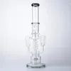 Sprinkler Perc Wasserpfeifen Dicke 7 mm große Glasbong Recycling-Wasserpfeife Spirale Perkolator Öl Dab Rigs 14 mm Innengelenk mit Schüssel