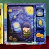 Notizbücher 2022 Kreative Fantasitc-Vintage-Kunst-Thema coole Sterne Nacht Tagebuch Set PU-Leder Notebook + Washi Tape + Brosche Geschenk