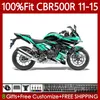 Corps OEM pour HONDA CBR500 CBR 500R 500 R CC Cyan Noir 500CC 11-15 Carrosserie 126No.130 CBR-500R CBR500R 11 12 13 2014 2015 CBR500RR 2011 2012 2013 14 15 Carénage d'injection