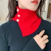 Bow Ties Sitonjwly Women Knitted Scarf Turtleneck Warm Protect Cervical Spine Stretch Fake Collar High Neck Pullover BibBow Forb22