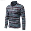 Herrenpullover ausgezeichneter ethnisch Druck gestricker Pullover waschbarer lässiger Pullover L220801