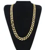 18k European and American hip hop CUBAN CHAIN Miami NECKLACE Gold Plate/Fill chain men's