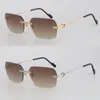 Última moda Metal Grandes estilos cuadrados Marcos Gafas sin montura Gafas masculinas y femeninas Protección de lujo Anteojos Moda desig210P