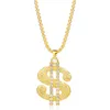 Pendentif Colliers Hommes Hip Hop Bijoux De Mode Dollar Or Longue Chaîne Grand Collier Steampunk Strass Déclaration GiftPendant