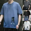 T-shirts pour hommes T-shirt à manches courtes en soie de glace Chemise à col rond pour hommes d'été pour hommes Casual Loose Bottoming Hommes T-shirts Tops Tees CasualMen's