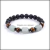 Beaded Strands Bracelets Jewelry Natural Lava Stone Energy Beaded Charm For Women Men Handmade Party Club Yoga Jewe Dhr5J