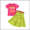 Giyim Setleri Bebek Çocuklar Bebek Anne Girek Kıyafetleri Çocuklar Mektup Baskı Topsandbig Swing Skir Dhgo9