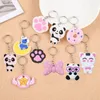 100 PCS Cartoon Anime Keychain Party Favor Cute Keyrings Wholesale PVC Colorful Pendants Gift Key Ring Holiday Charms Sets School rewards Party Supplier Gift