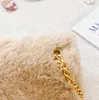 Autumn and winter new plush mini small square handbag boys and girls princess chain crossbody bag wholesale