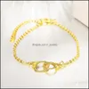 Braccialetti con ciondoli Placcato oro 18 carati Regalo di giorno Creativo Romantico stile europeo Manette Bracciale Hjewelry Drop Delivery Jewelry Dh5Es