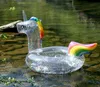 Прозрачный блеск фламинго единорог надувное плавание кольцо для детей плавать кружок Лето бассейн с плавающей водой матрас.