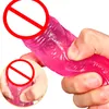 Realistische dildo Jelly Crystal Dildo's voor vrouwen met sterke zuignap Flexibele lul Anale vaginale G-spot sexy speelgoedvrouw