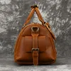 Duffel Bags Luufan Vintage Men's Genuine Leather Travel Women Duffle 50cm Big Size Luggage Bgs For Male HandbagDuffel