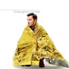 Outdoor Emergency Blanket Survive First Aid Military Rescue Kit Windproof Waterproof Foil Thermal Blanket for Camping Hiking