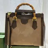 Diana Small Jumbo Tote Bag Bamboo Handle Tote Shiny Antique Gold-tonad h￥rdvara lyxdesigner V￤skor avtagbar och justerbar axelrem