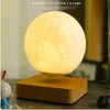 Nieuwe LED Nachtlamp Levitating Creative 3D Touch Magnetische Levitatie Maan Lamp Nachtlampje Roterende Led Maan Drijvende Lamp W220318
