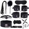 Restraint Bdsm Bondage Set Sexy Handcuffs Whip Mouth Plug Gag Tools for Toy Woman Adult Sm Fetish Kit JDCL