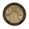 أمريكان جادسدن العلم التذكاري العملة الزخرفية الزخرفية مجموعة الحرف اليدوية سبيكة العملات الذهبية مع صندوق التخزين
