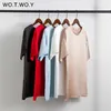 T-shirt Satin Satin de Wowoy surdimensionné Femmes Shinny Silky Loose Tops Femme Casual Blanc Blanc Sleeve Tee shirts 220321