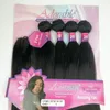 Adorable Yaki Straight Heat Resistant Fiber Natural Color Soft Synthetic Packet Hair With Machine Closure Amazing Yaki 4pcs 2