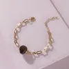Bracelets porte-bonheur printemps été Chic pierre naturelle chaîne audacieuse lien déclaration Bracelet bijoux cadeau pour femmes charme Lars22