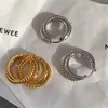 Sommer Französisch Nische Design Stud Twist Kreis Ohrringe Damen Golden Double Circle Einzigartige Mode All-Match-Schmuck Geschenk Zubehör