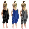 2019 bébé filles sangle barboteuse INS couleur unie fronde sans manches combinaisons été mode Boutique enfants escalade vêtements