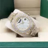 Orologio Full diamond White dail 228238 228239 Sapphire Big Diamond Bezel 43mm Orologio da polso automatico da uomo in oro 18 carati con scatola originale