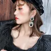 Dangle & Chandelier Black Crystal Drop Earrings For Women Full Rhinestone Geometric Statement Fashion Party Jewelry GiftsDangle