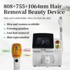 Portátil 755nm 808nm 1064nm Diodo Máquina de remoção de cabelo de cabelo 3 comprimento de onda ND YAG Laser sem dor Epilator Body Body Beauty Equipment