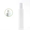 Empty False White Glass Bottle Flat Shoulder Lotion Spary Press Pump Shiny White Lid Portable Refillable Cosmetic Packaging Container 20ml 30ml 60ml 100ml 120ml